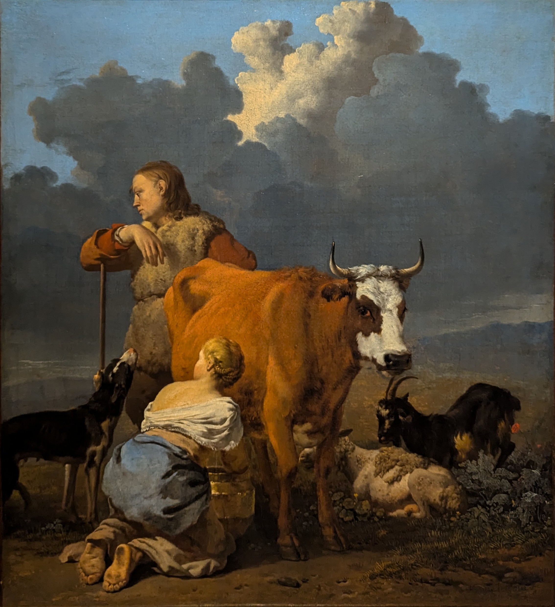 Peasant Girl Milking a Cow by Karel Dujardin