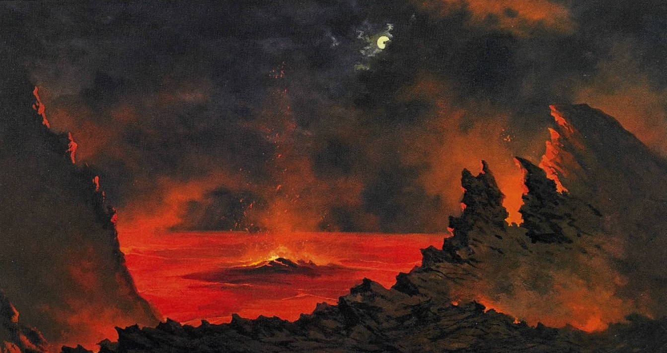 Volcano at Night by Jules Tavernier