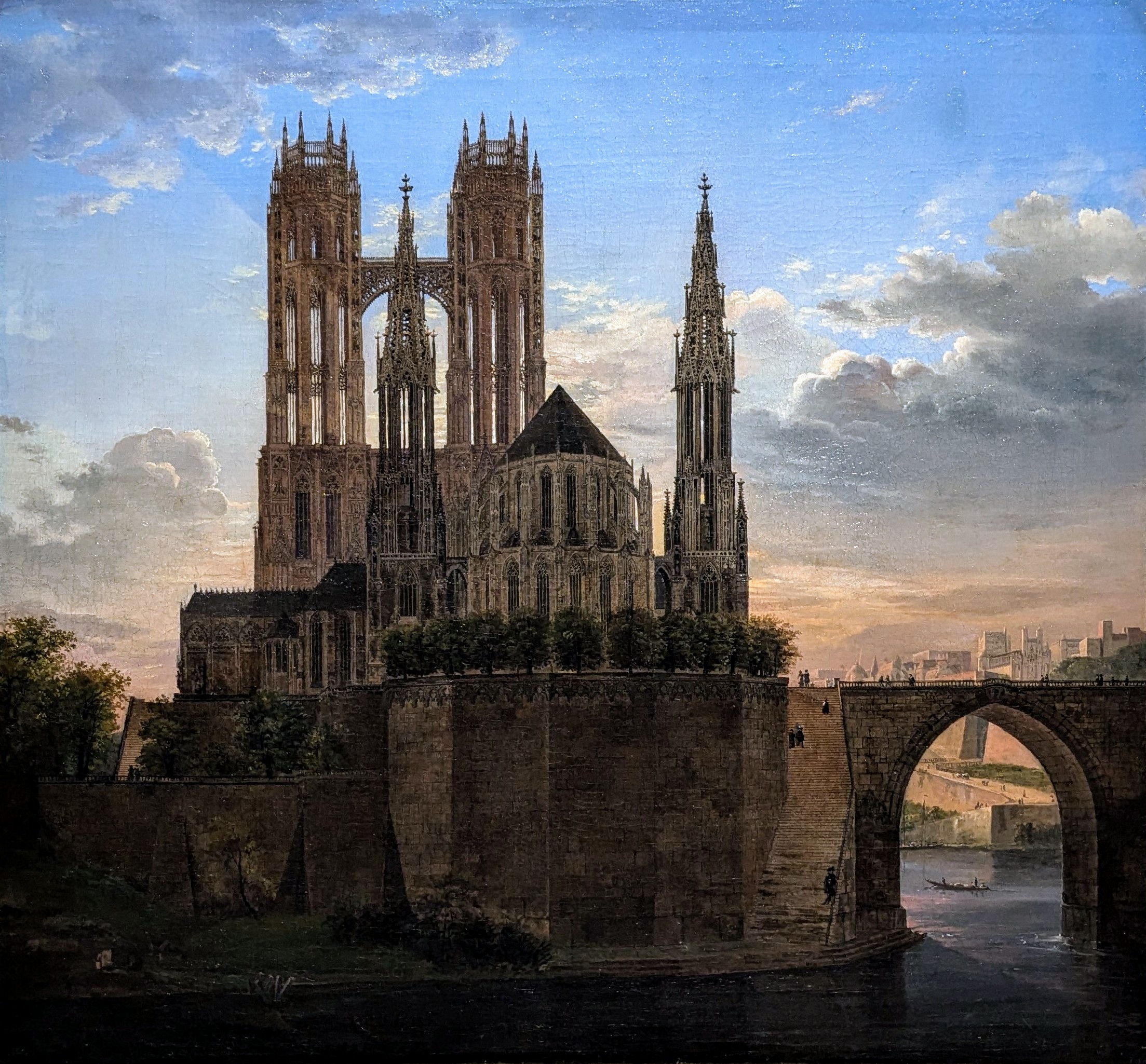 View of a Gothic Cathedral by Johann Theodor Goldstein