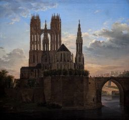 View of a Gothic Cathedral by Johann Theodor Goldstein