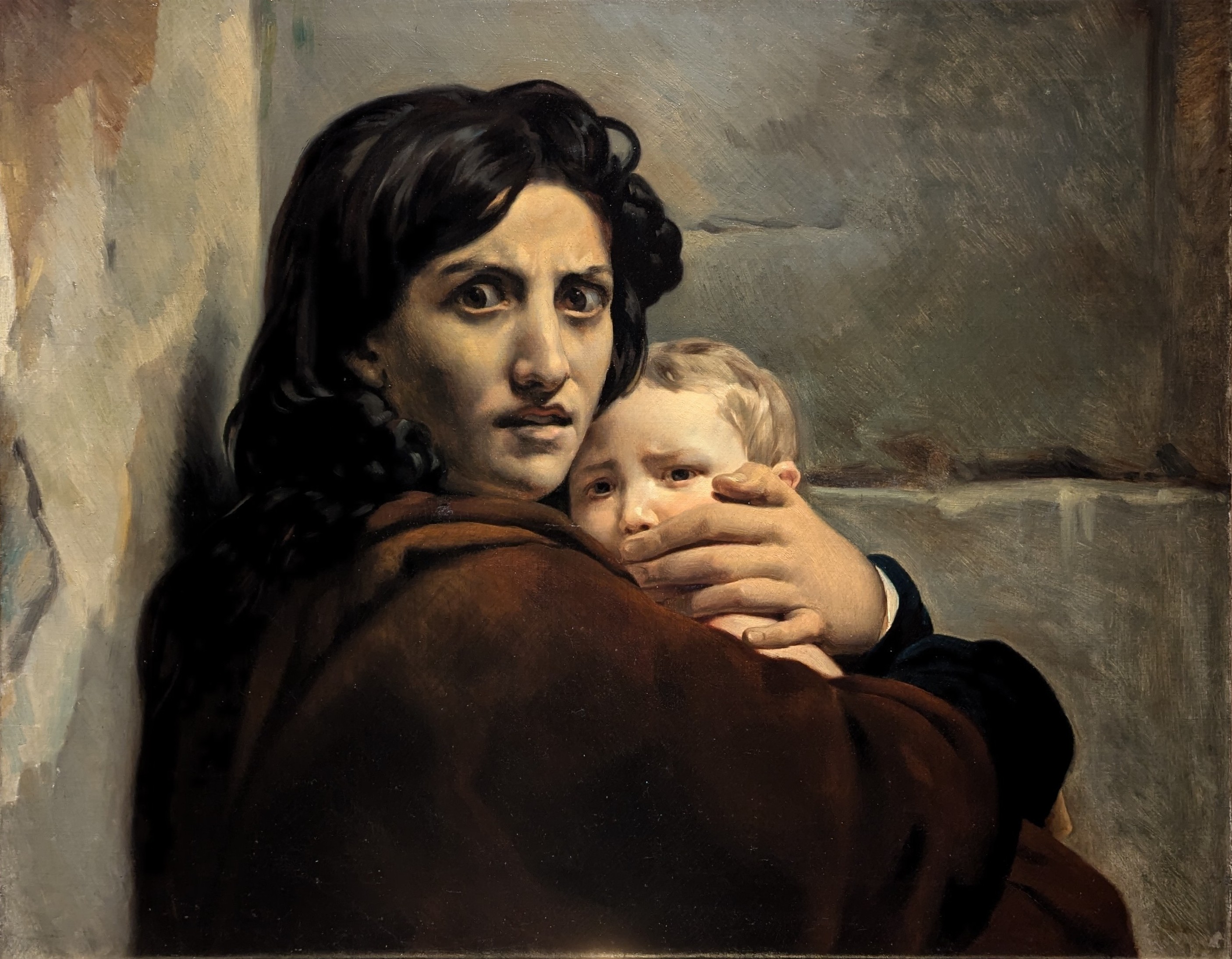 Femme et enfant, étude pour les infanticides à Bethléem by Léon Cogniet