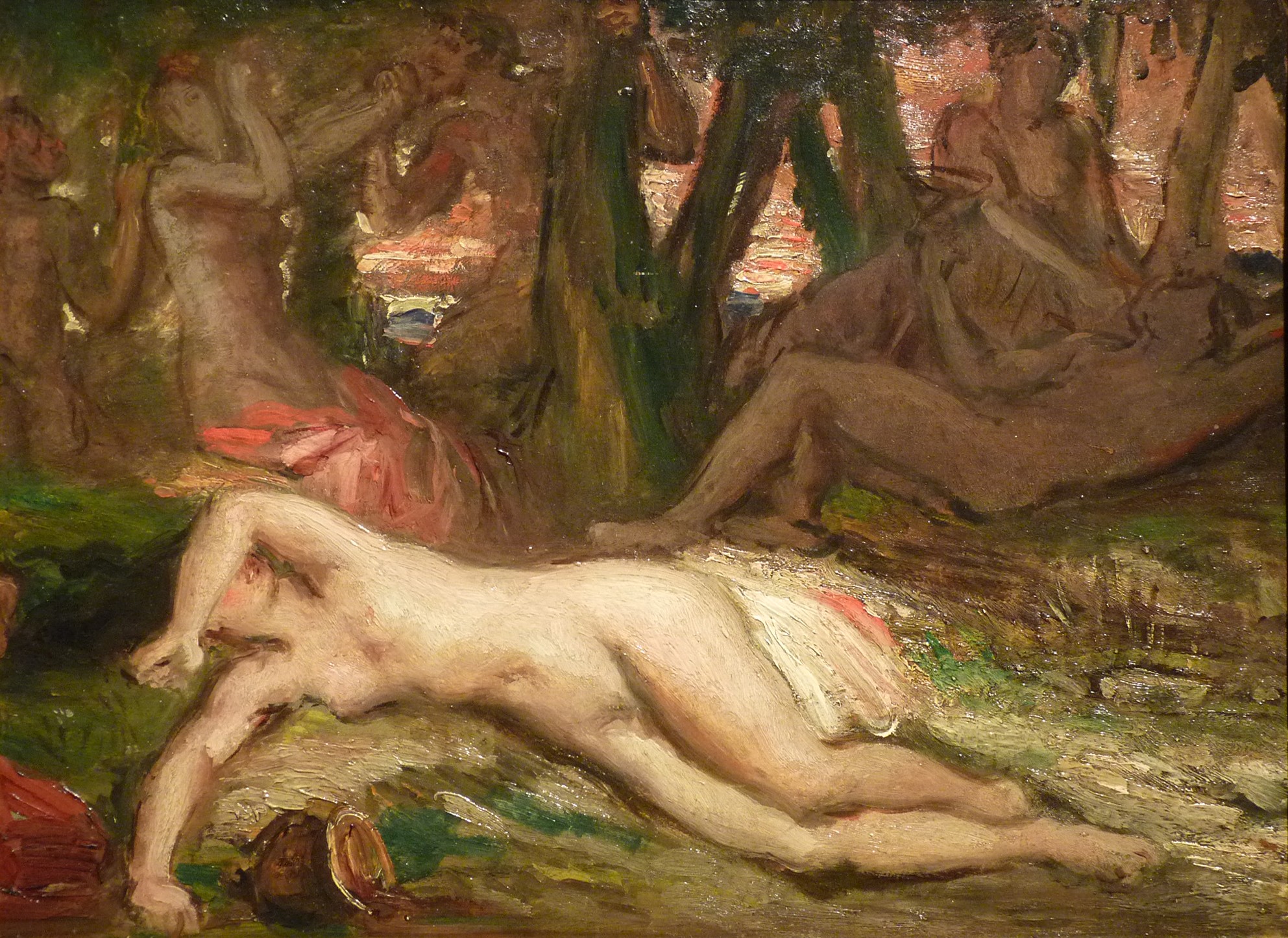 Bacchantes and Satyrs, Sketch, Théodore Chassériau