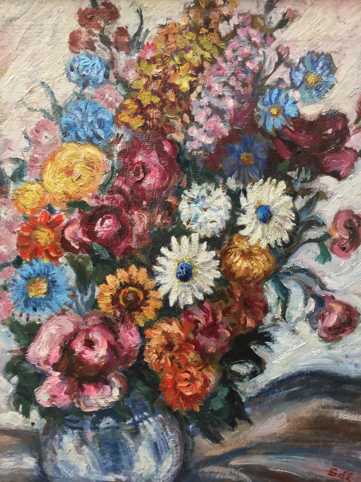 Flowers in a Blue and White Vase, Georges d' Espagnat