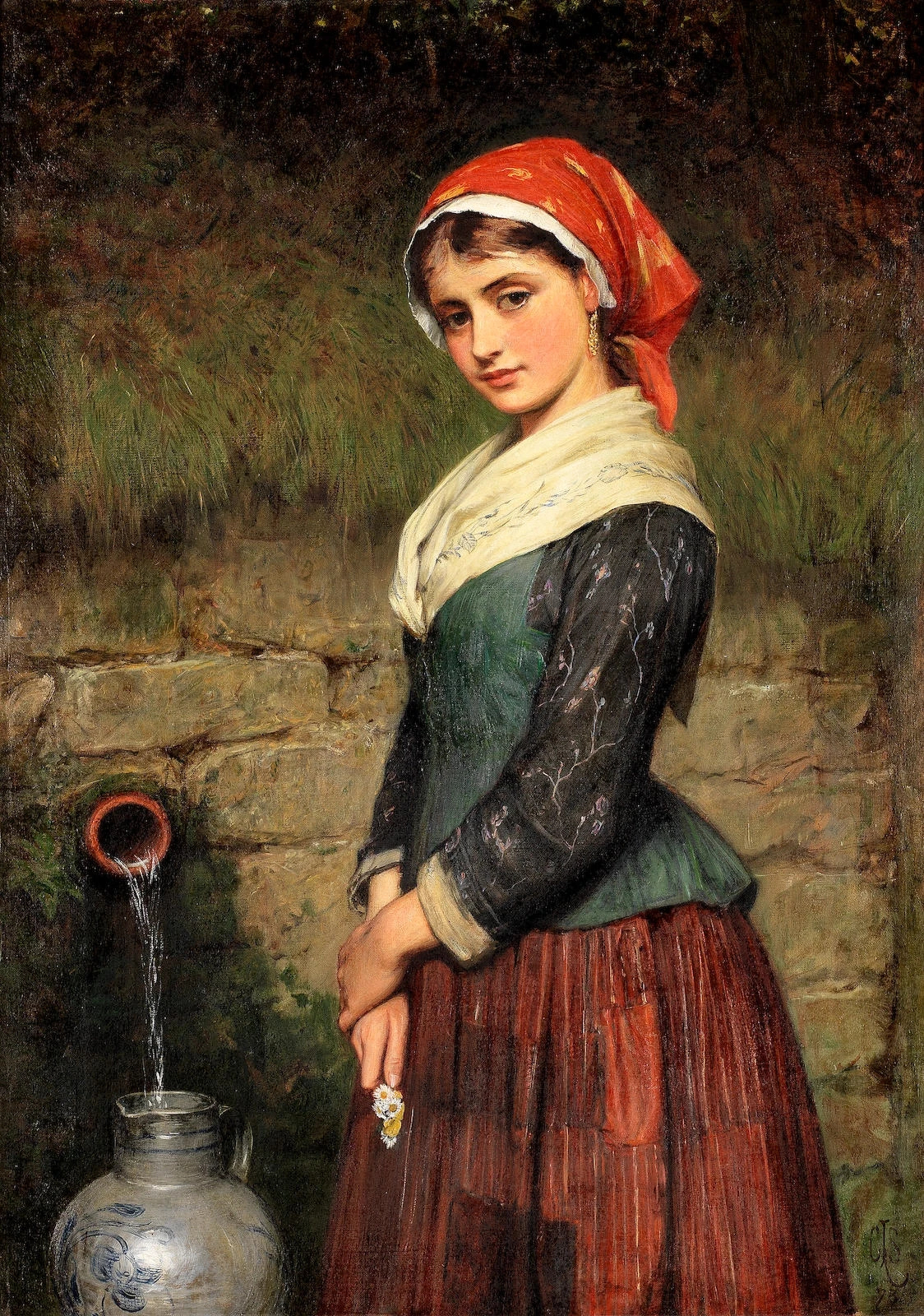 Girl by a well by Charles Sillem Lidderdale