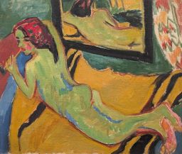 Liegender Akt vor Spiegel by Ernst Ludwig Kirchner