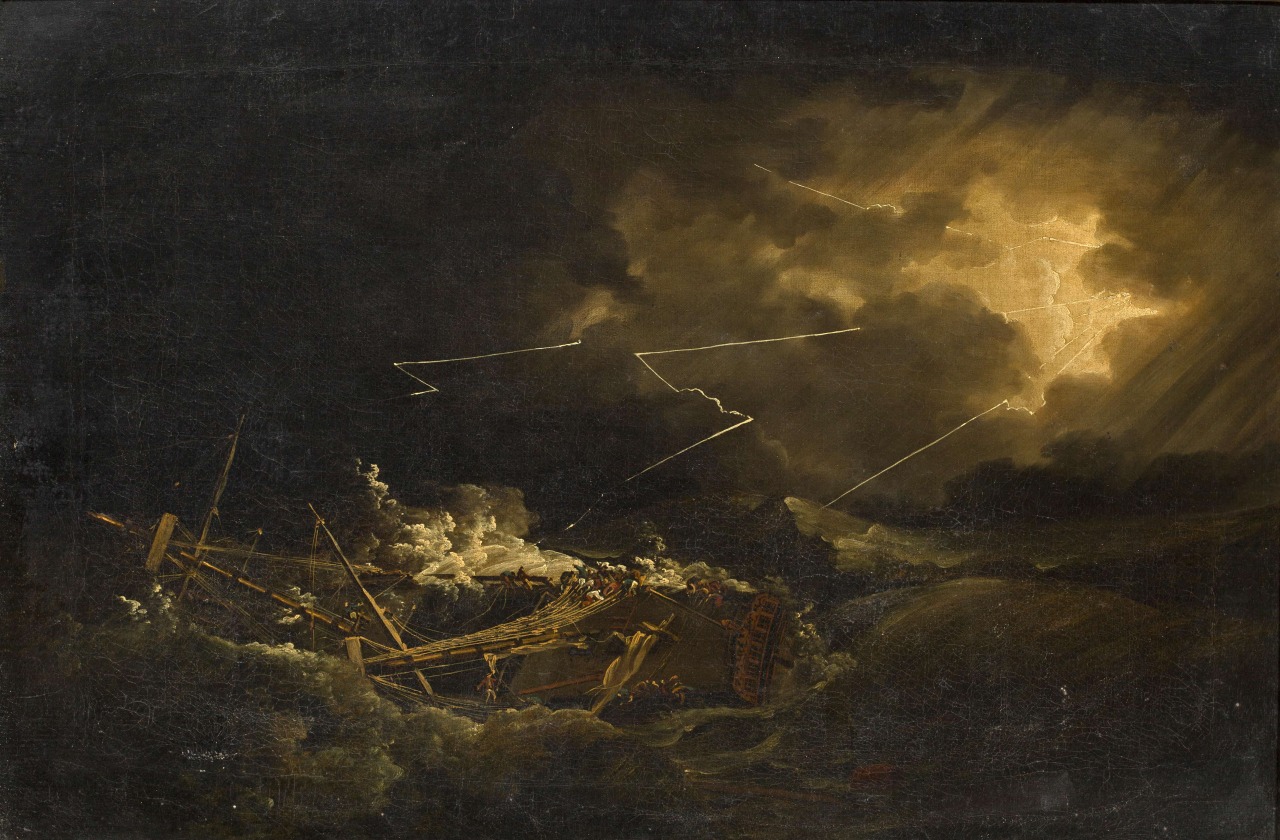 The Wreck of the H.M.S. Deal Castle off Puerto Rico during the great hurricane of 1780 by John Thomas Serres