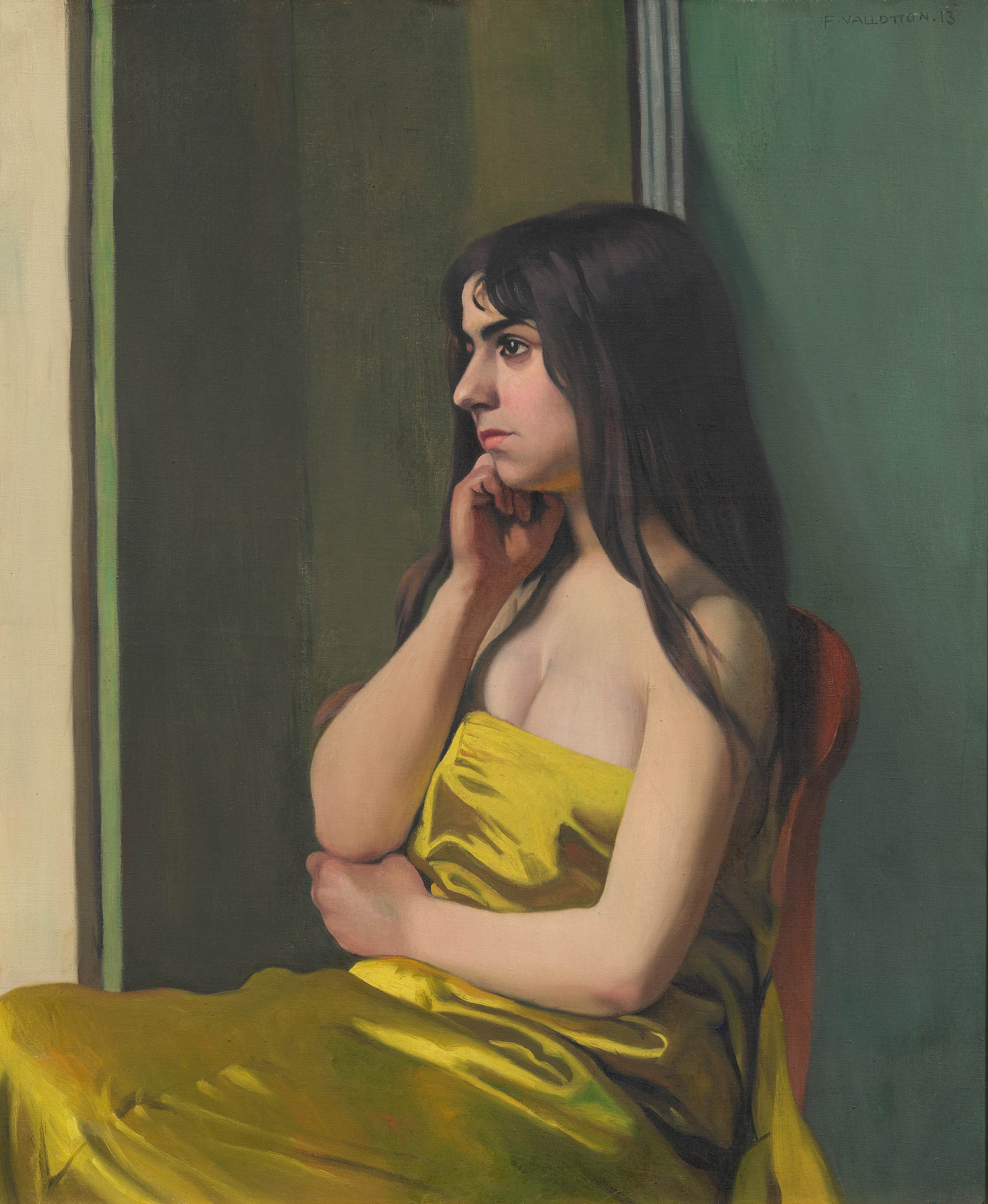 Torse à l’étoffe jaune by Félix Vallotton