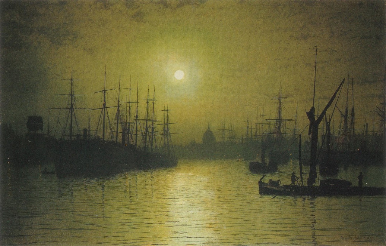 Nightfall down the Thames by John Atkinson Grimshaw