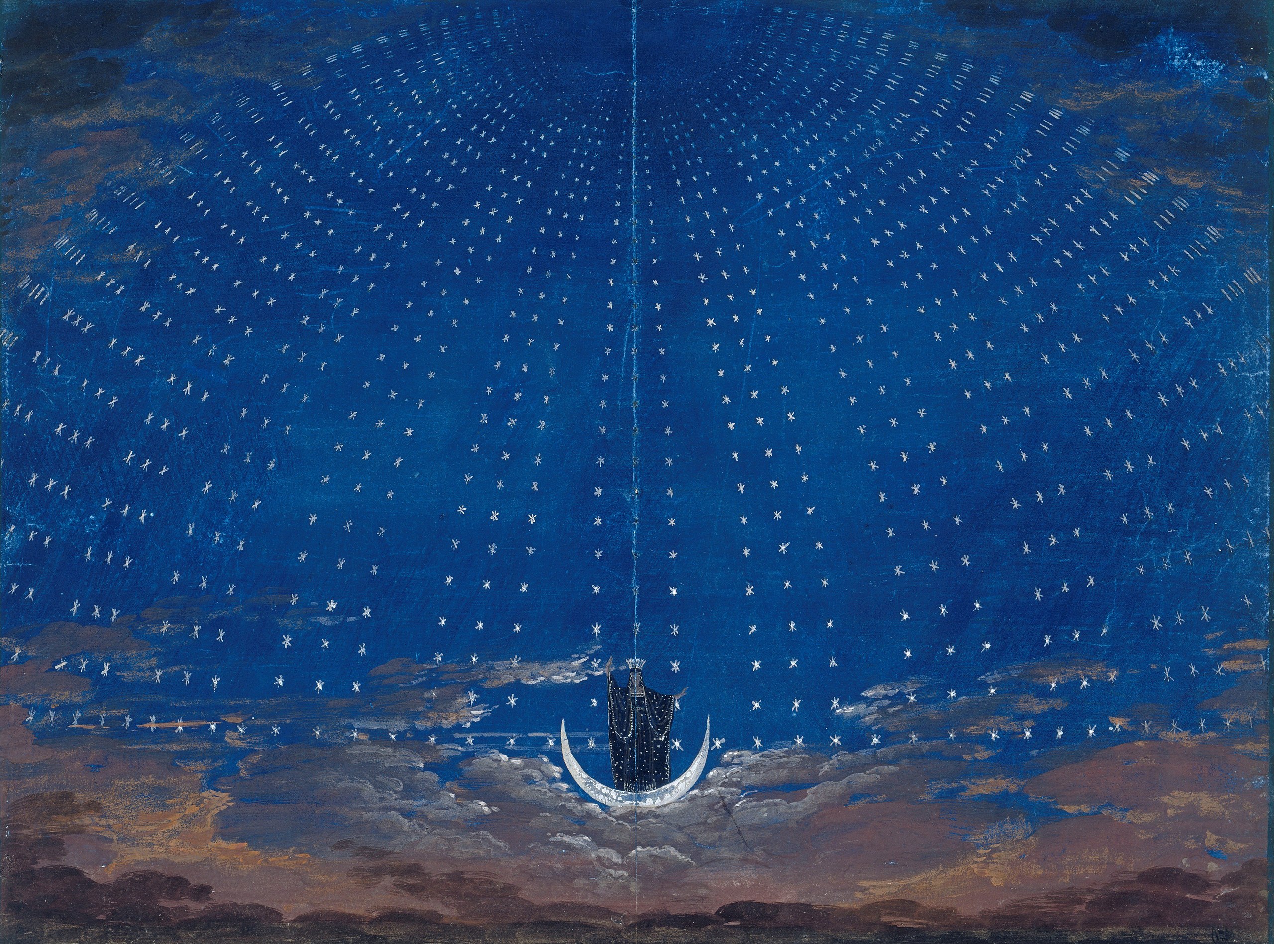 Stage set for Mozart's Magic Flute by Karl Friedrich Schinkel