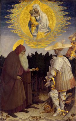 The Virgin and Child with Saints Anthony Abbot and George by Pisanello