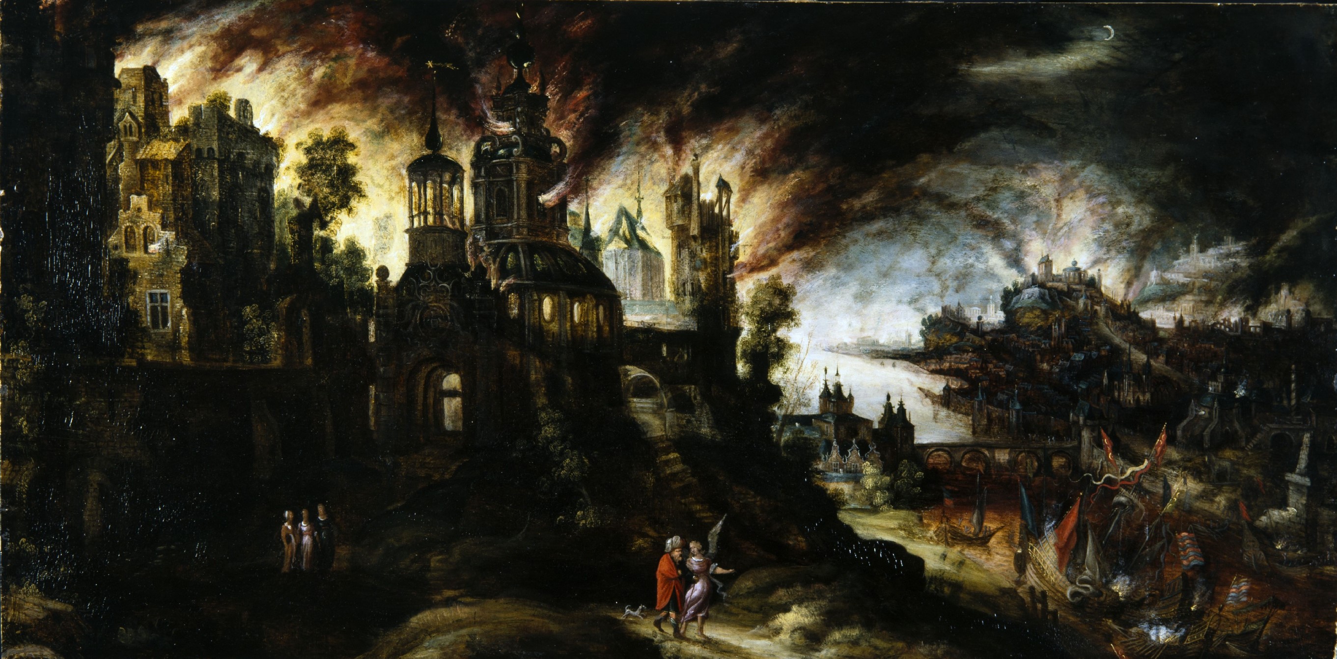 Sodom and Gomorrah being destroyed by Kerstiaen de Keuninck