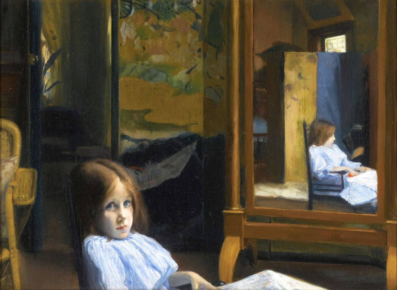 Fillette au mirior by Jacques-Emile Blanche