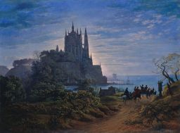 Gothic Church on a Rock by the Sea by Karl Friedrich Schinkel