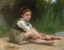 By the stream by William-Adolphe Bouguereau