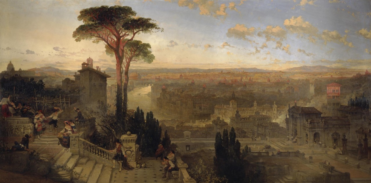 A Study for "Rome - Sunset from the Convent of Sant’ Onofrio on the Janiculum", David Roberts