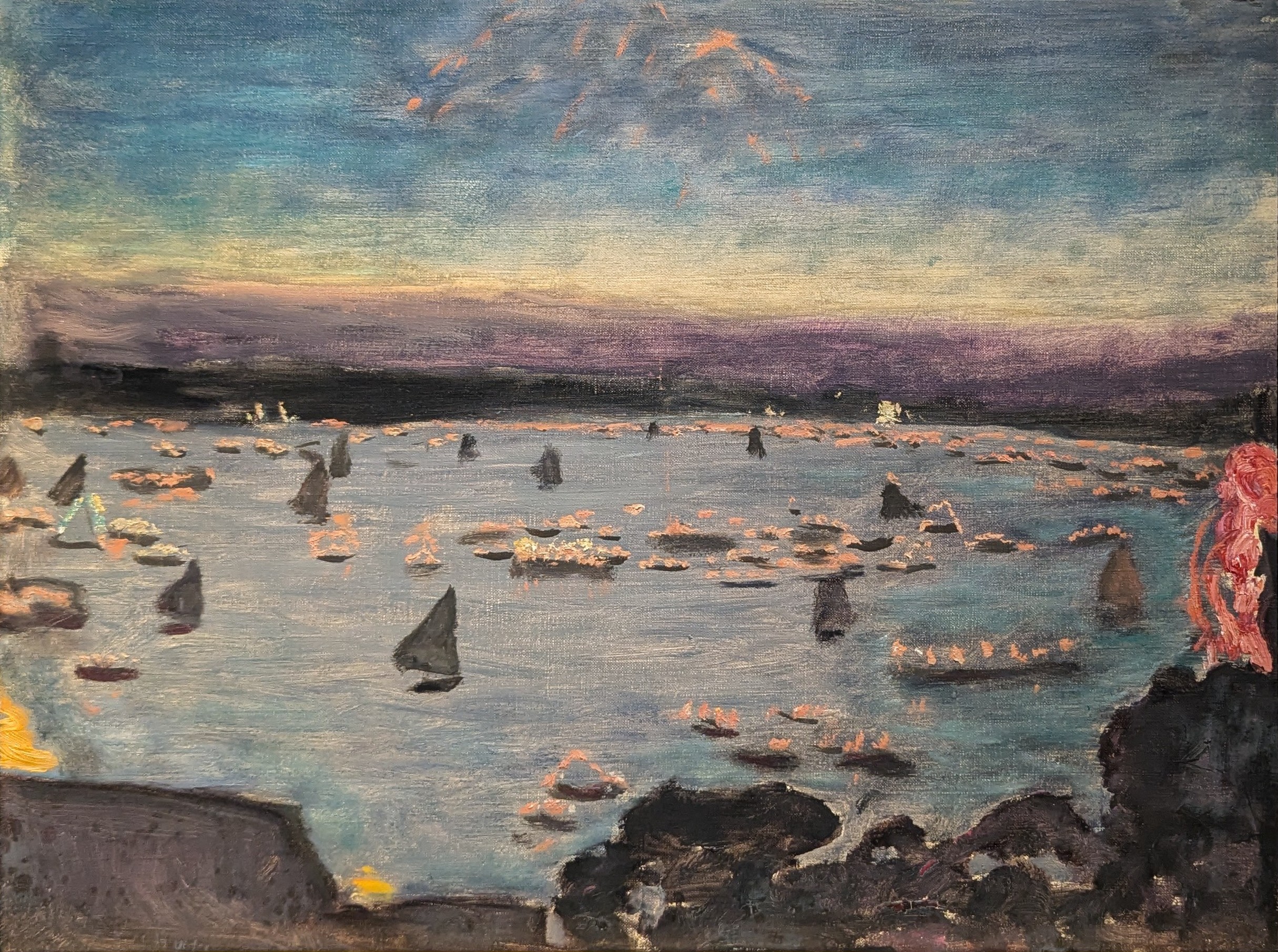 Lantern Procession on the Outer Alster by Pierre Bonnard