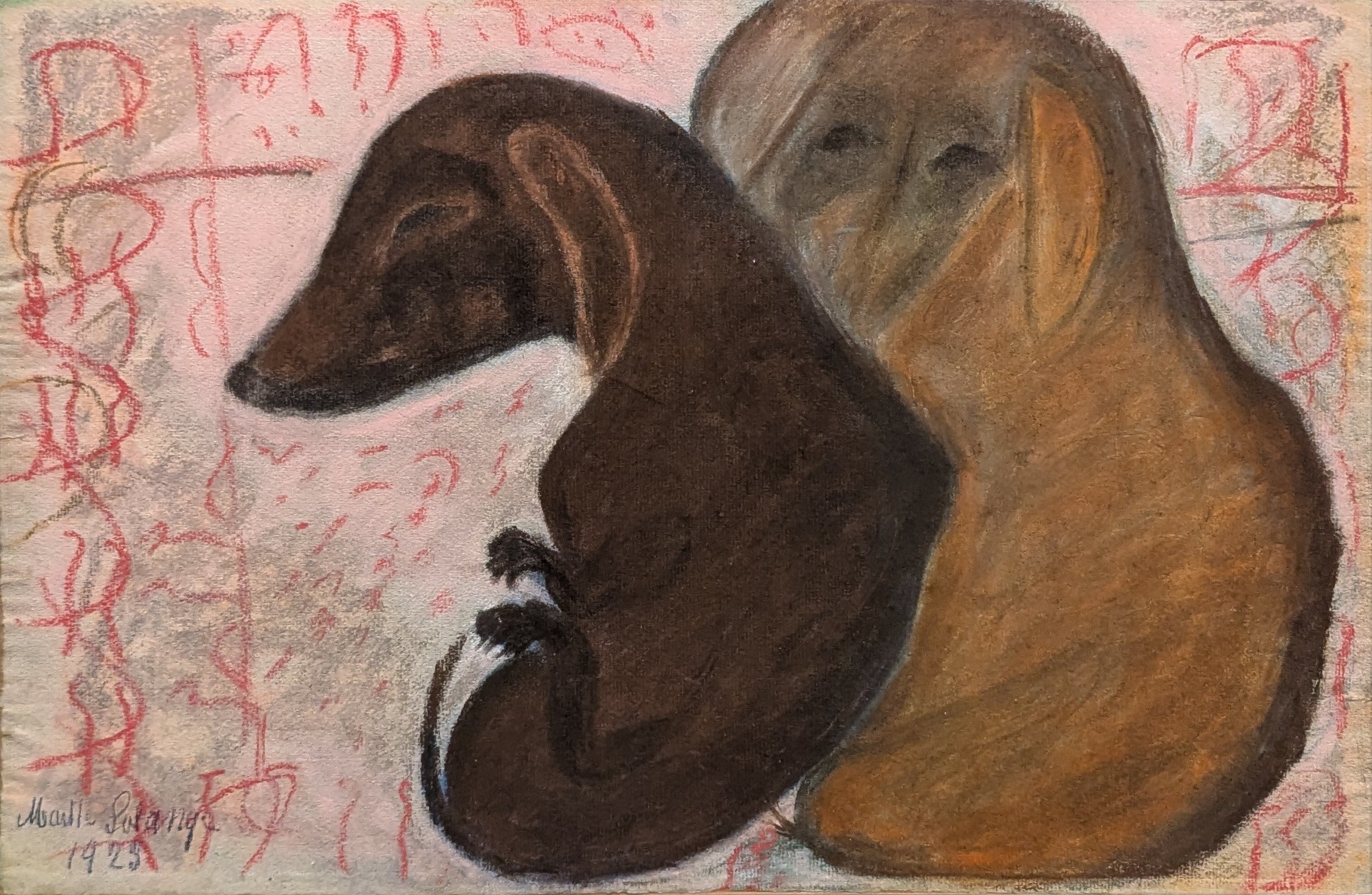 Les deux chiens by Marthe Solange