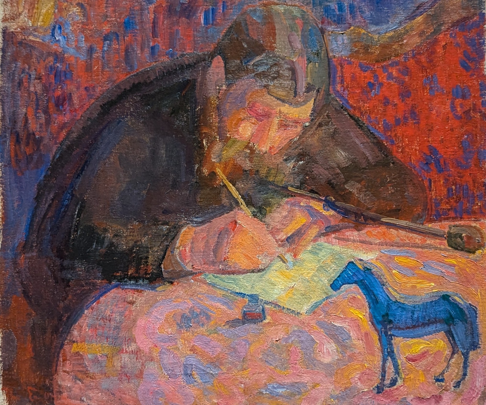 Jorde skriver hjem. Vestre Gausdal by Thorvald Erichsen