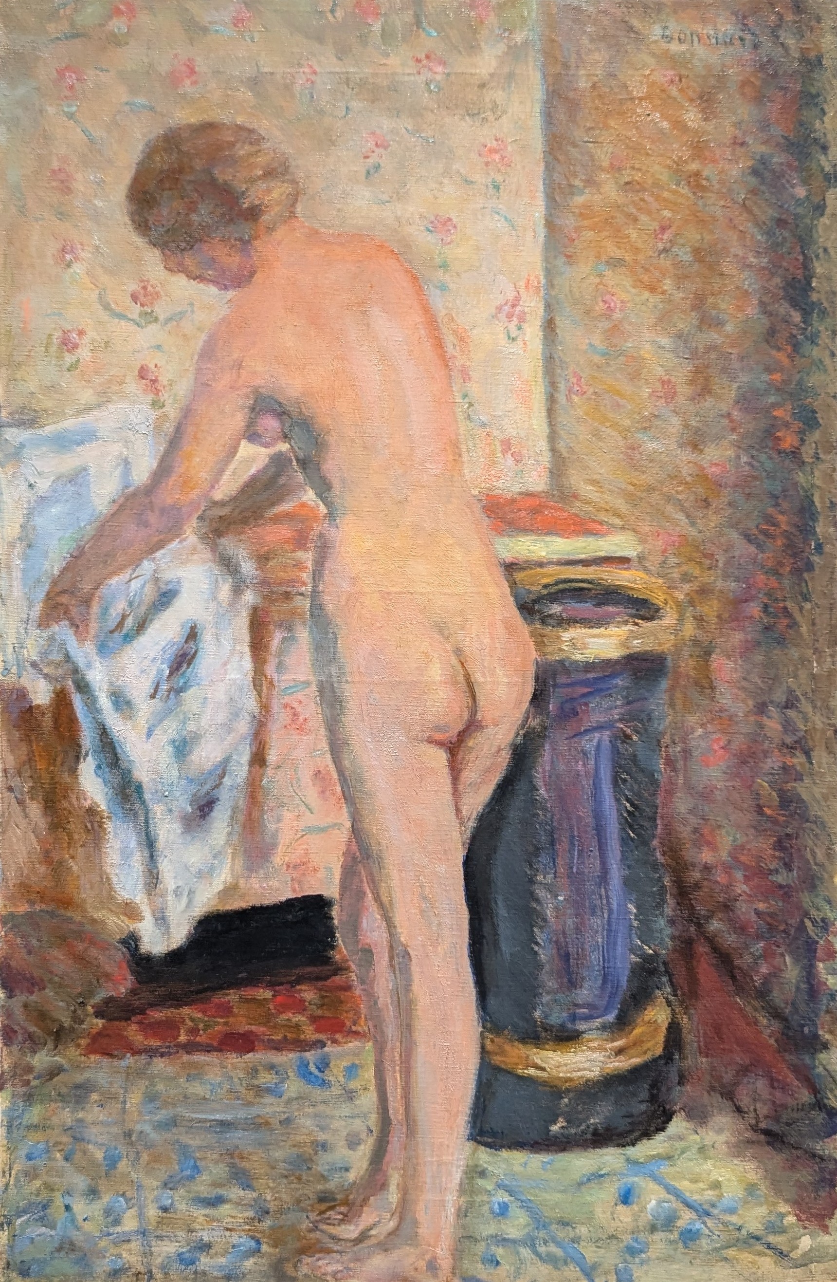 Standing Nude with Hand Towel by Pierre Bonnard