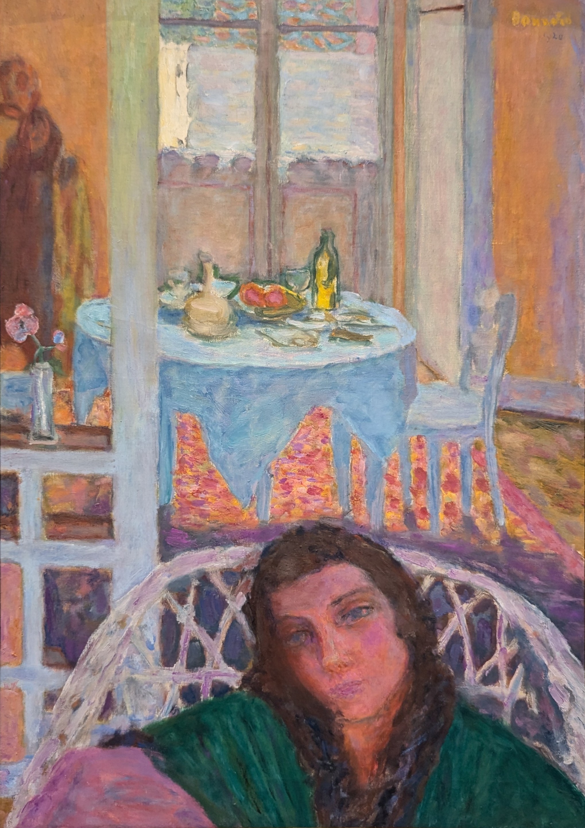 Interior with a Woman in a Wicker Chair by Pierre Bonnard