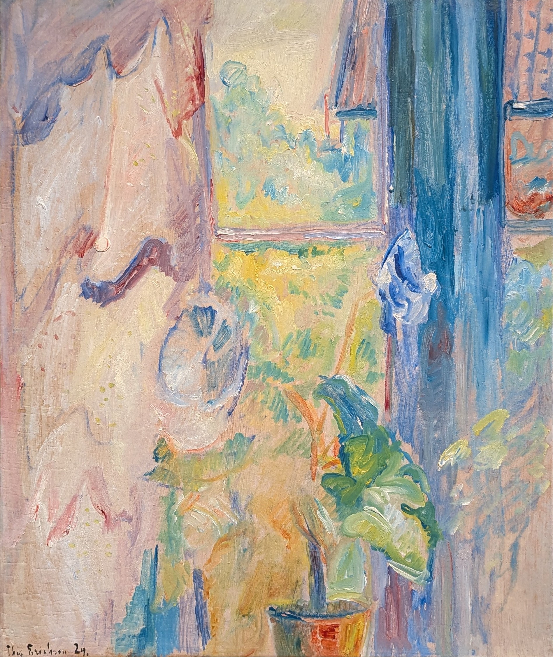 Potteplante i vinduet by Thorvald Erichsen