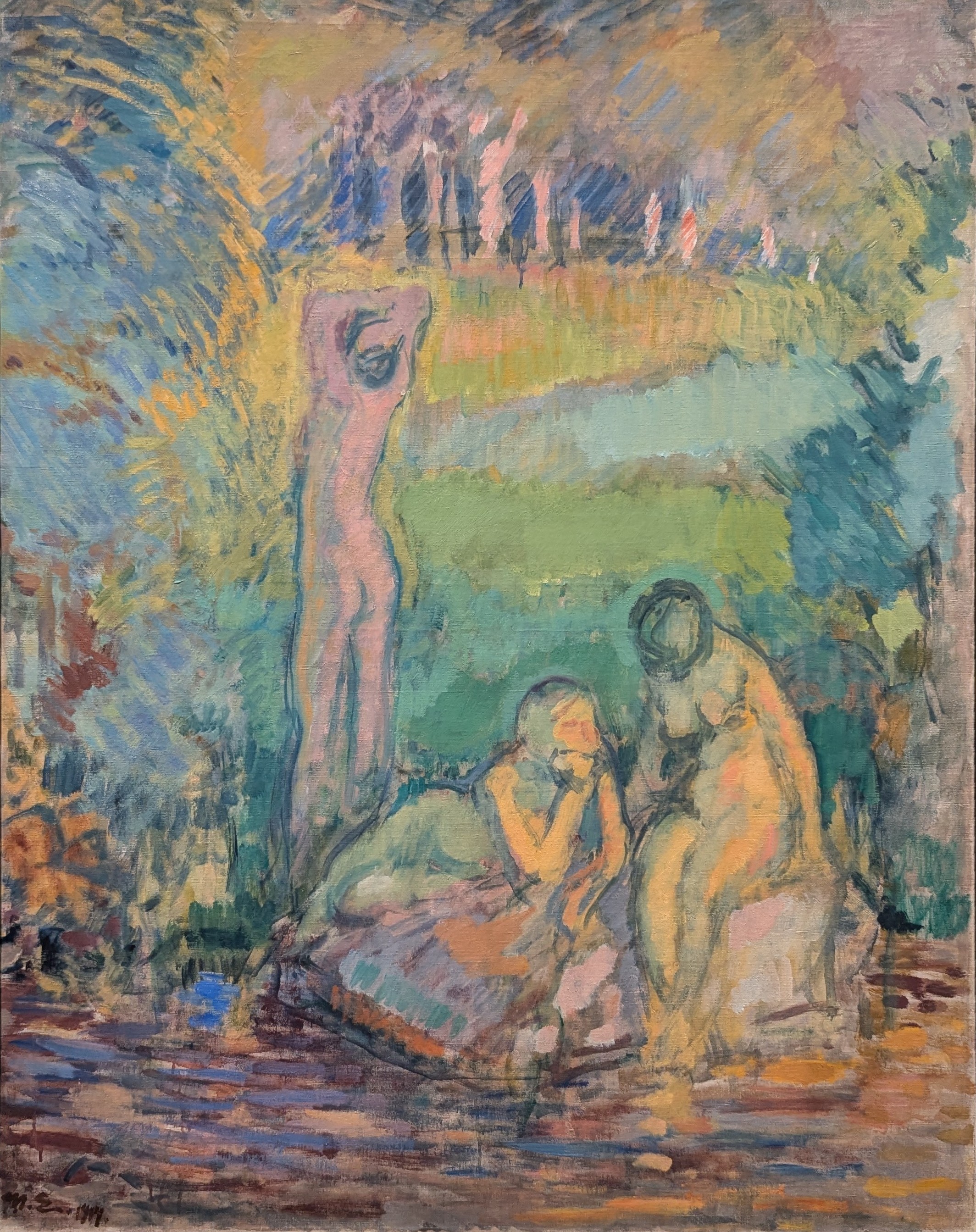 Skiss till Flickor vid Bäcken i Nylands Nation by Magnus Enckell